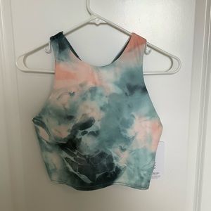 nwt fabletics tie-dye conscious crop